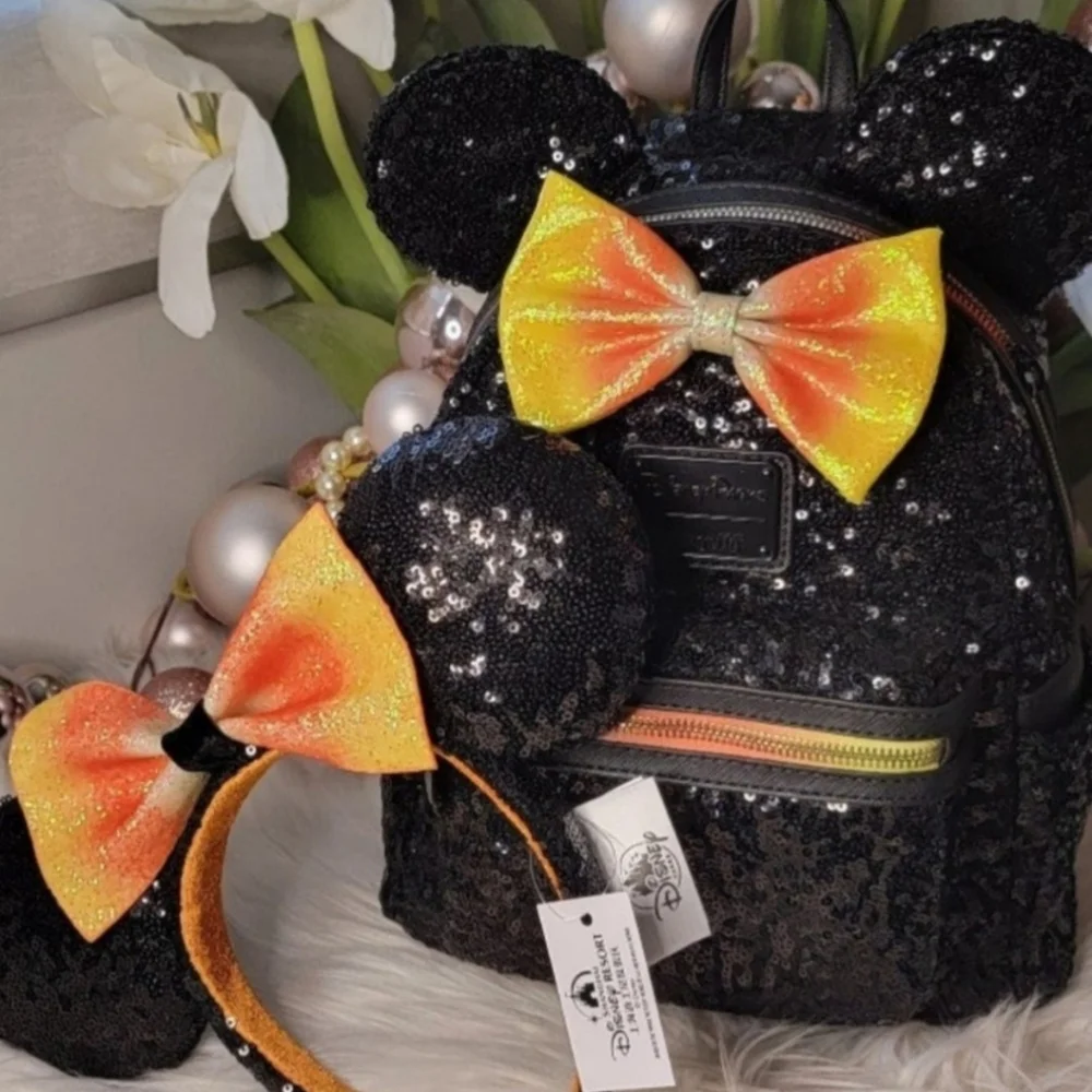 Candy Corn Loungefly Backpack with matching earsBoth brand new